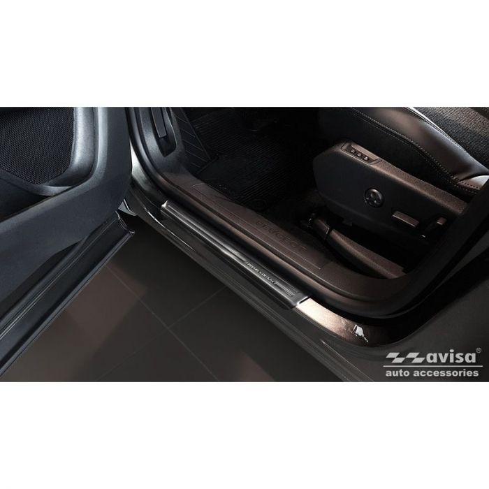 Schwarz Edelstahl Einstiegsleisten passend für Peugeot 3008 2016