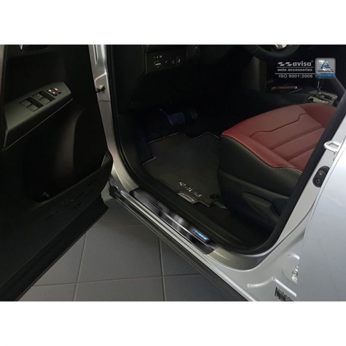 Schwarz Edelstahl Einstiegsleisten passend für Toyota C-HR 2016-2019 & FL  2019-2023 & RAV4 IV FL 2016-2018 & Lexus NX 2014-2021 - 'Hybrid' - 4-teilig  AutoStyle - #1 in auto-accessoires
