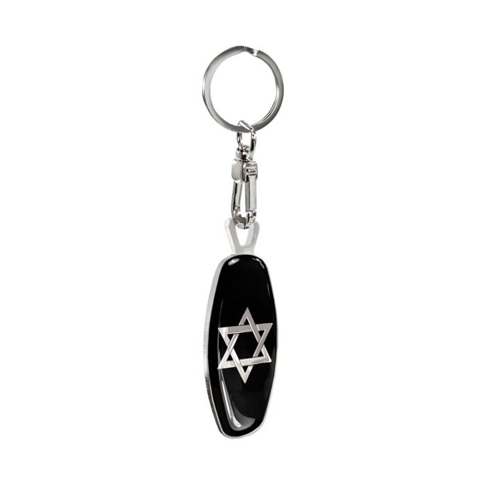 Schlüsselanhänger aus Edelstahl - Emblem/ Flag Star of David+USA AutoStyle  - #1 in auto-accessoires