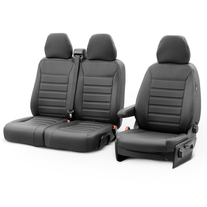 New York Design Kunstleder Sitzbezüge 2+1 passend für Ford Transit Custom  2012- (mit Armlehne in Sitzbank) AutoStyle - #1 in auto-accessoires