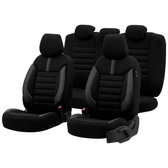 Universal Fabric Leather Seat Cover Set Limited Black Grey Stitching 11 Pieces Suitable For Side Airbags Autostyle 1 In Auto Accessoires - Can You Use Seat Covers With Side Airbags