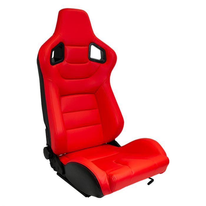 Sportsitze 'RK' - Rot Kunstleder - Doppelseitig Verstellbare Rückenlehne -  inkl. Laufschienen AutoStyle - #1 in auto-accessoires