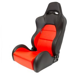 Red Stitch Right Autostyle Sport Seat Eco Black PVC 